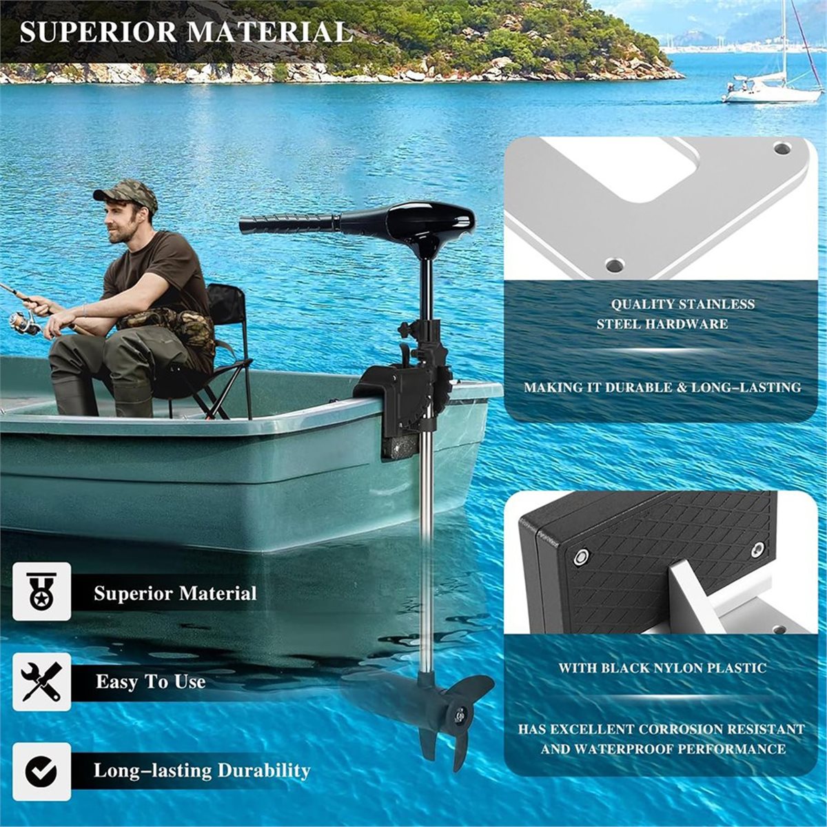 Electric Trolling Motor Kayak Mount - Universal Transom Trolling Motor Mount for