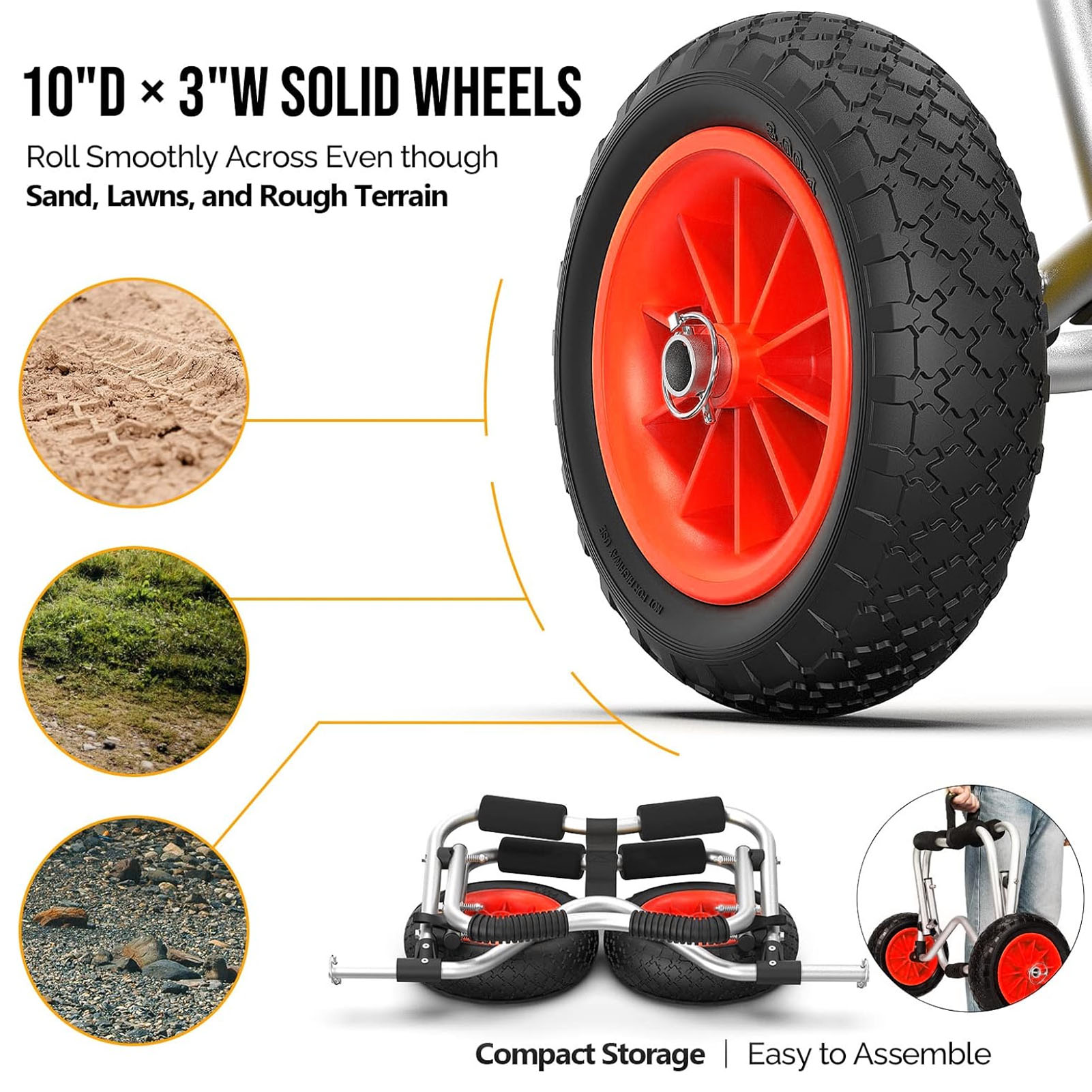 Kayak Cart Trolley with 10 Inc - огляд і ціна Kayak Cart Trolley Carrier Dolly