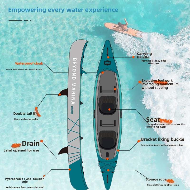 Portable Sea Fishing Inflatabl - огляд і ціна Inflatable Kayak 2 Person Drop Stitch