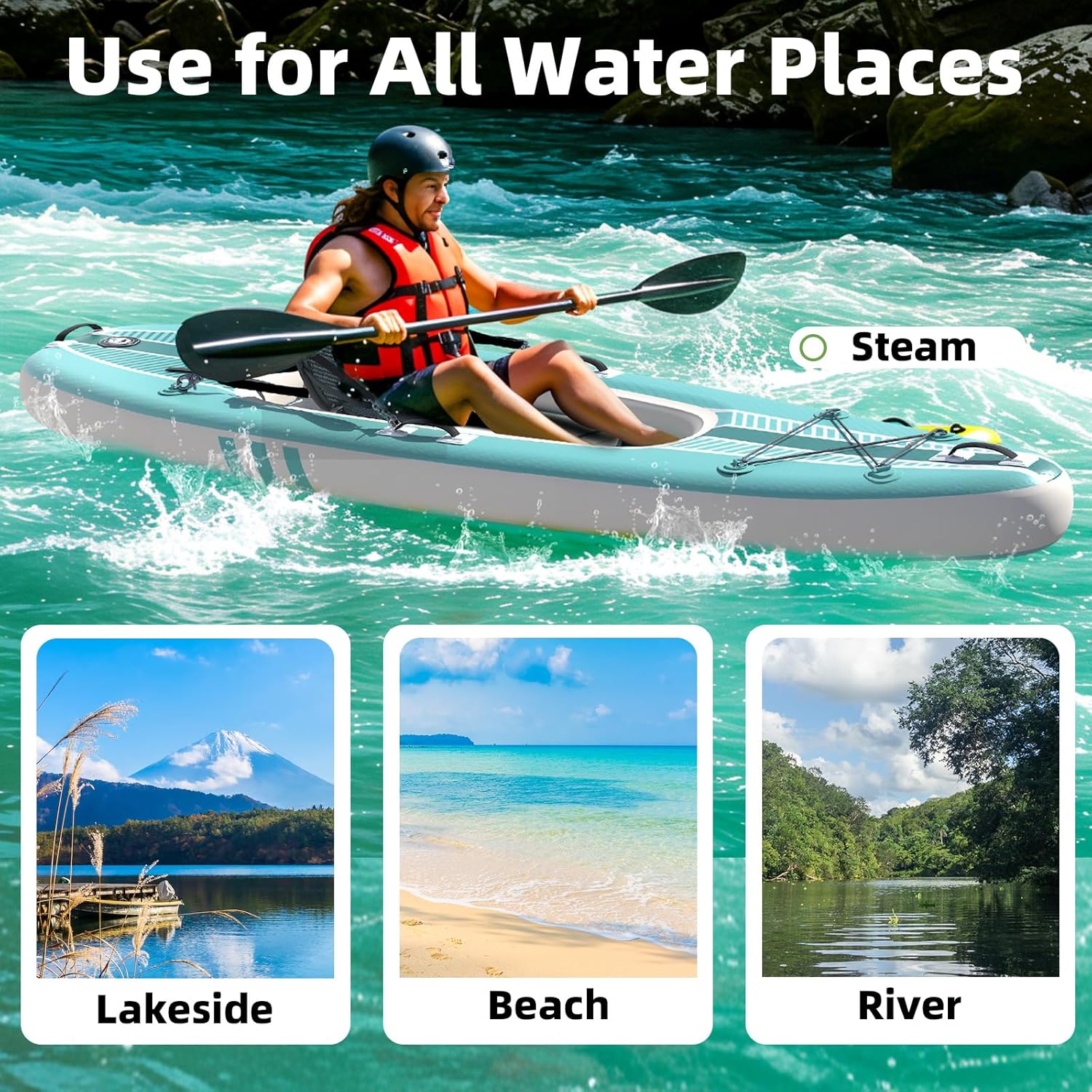 Lightweight Portable 1-Person  - огляд і ціна Drop Stitch Touring Kayak 1 Person