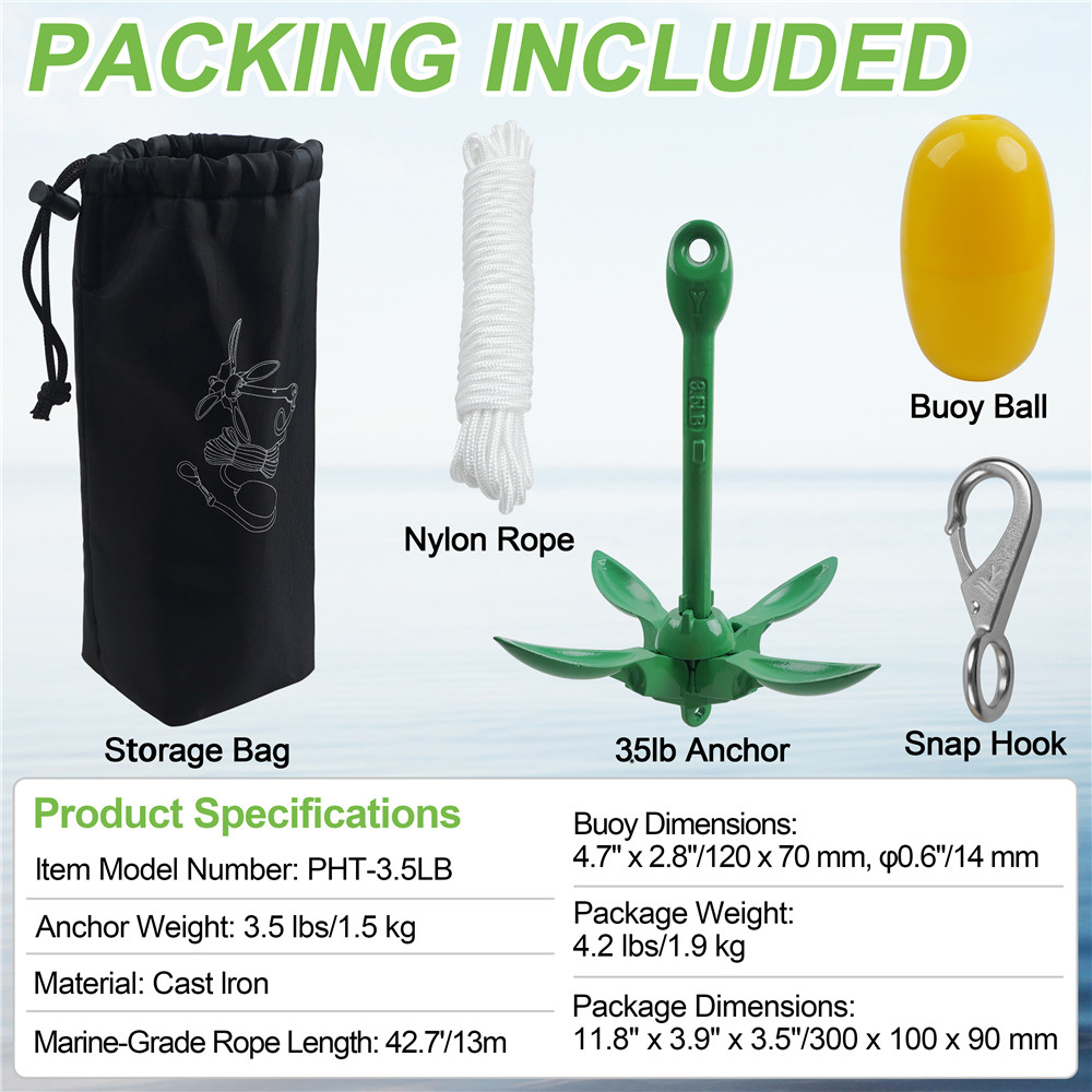 1.5kg Anchor for Kayak and Jet - огляд і ціна Kayak Anchor Kit Folding 1.5Kg