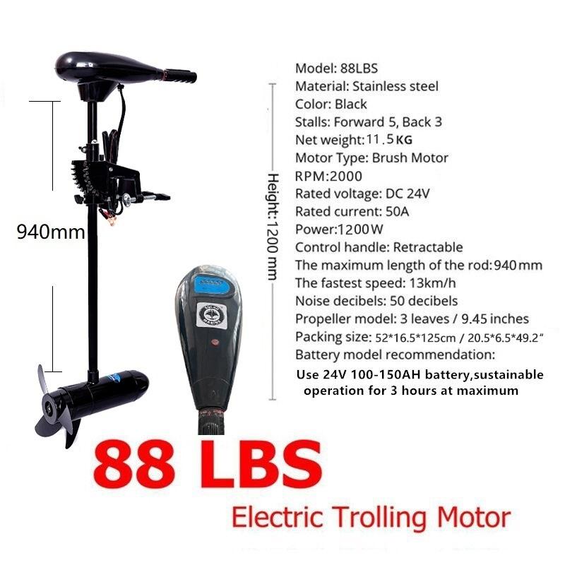 PVC Inflatable Kayak 88lbs 24V - огляд і ціна Electric Trolling Motor Kayak Mount